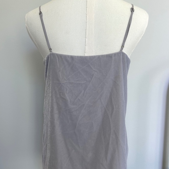 J. Crew Grey Velvet Tank Top Sz 2 Lined Cami Adjustable Straps - Picture 3 of 8